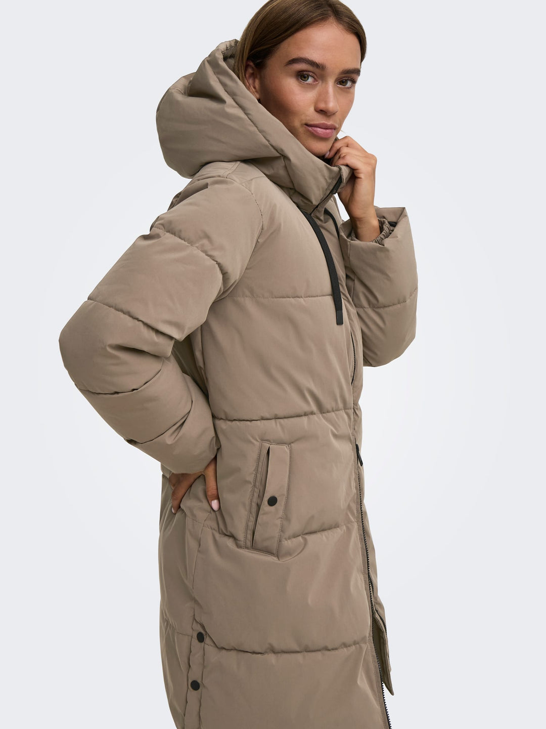 Jacqueline de Yong 15376758 Blair winterjas dames – taupe