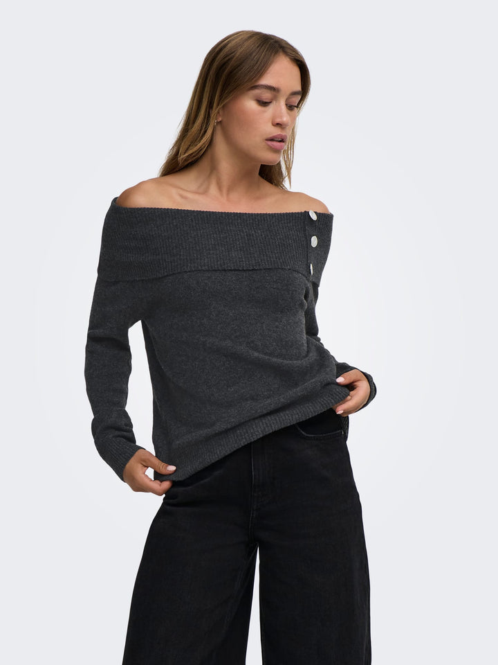 Jacqueline de Yong 15382887 Alina trui dames antraciet