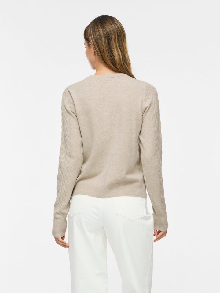 Vila 14115309 kerry vest gebreid zand