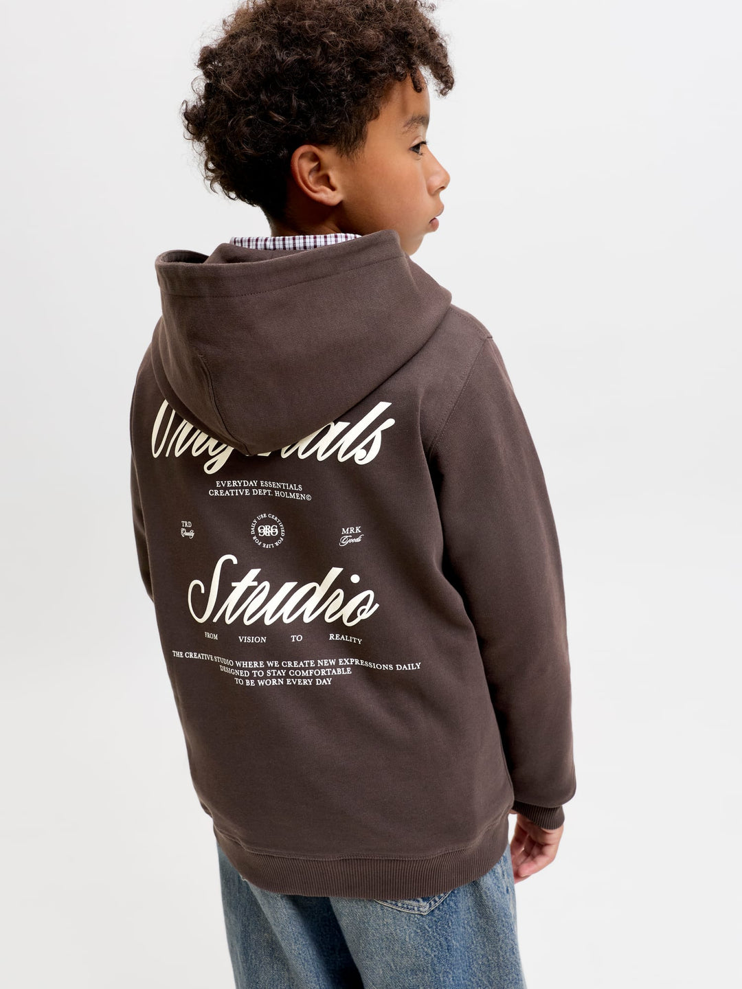 Jack & Jones Kids hoodie bruin – jongens