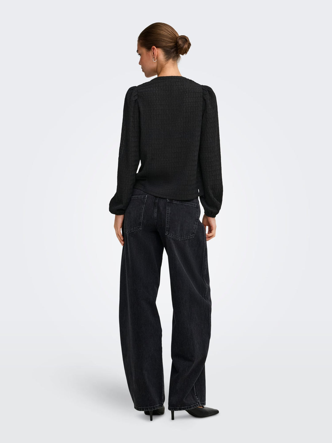 Only 15384066 Lilse top l/m dames zwart