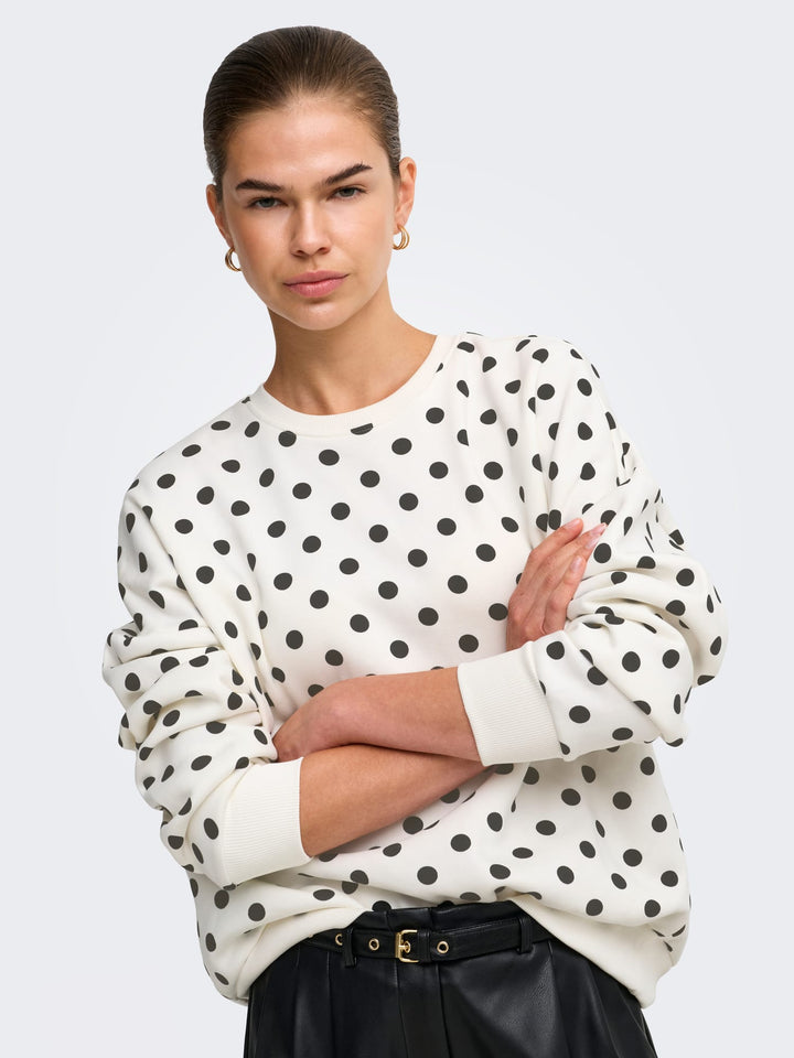 Only 15384011 Zen sweater dames – wit dessin