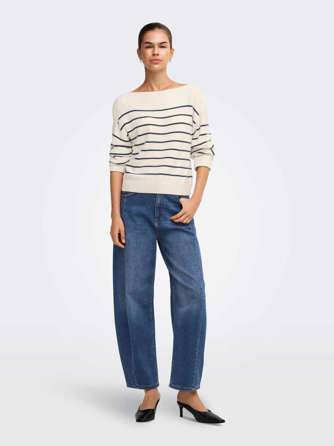 Only 15391053 Jessica jeans low croth-baggy fit blue denim - L32