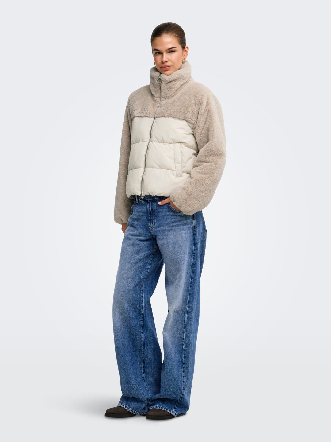 Only 15292945 Wanja winterjas beige – dames