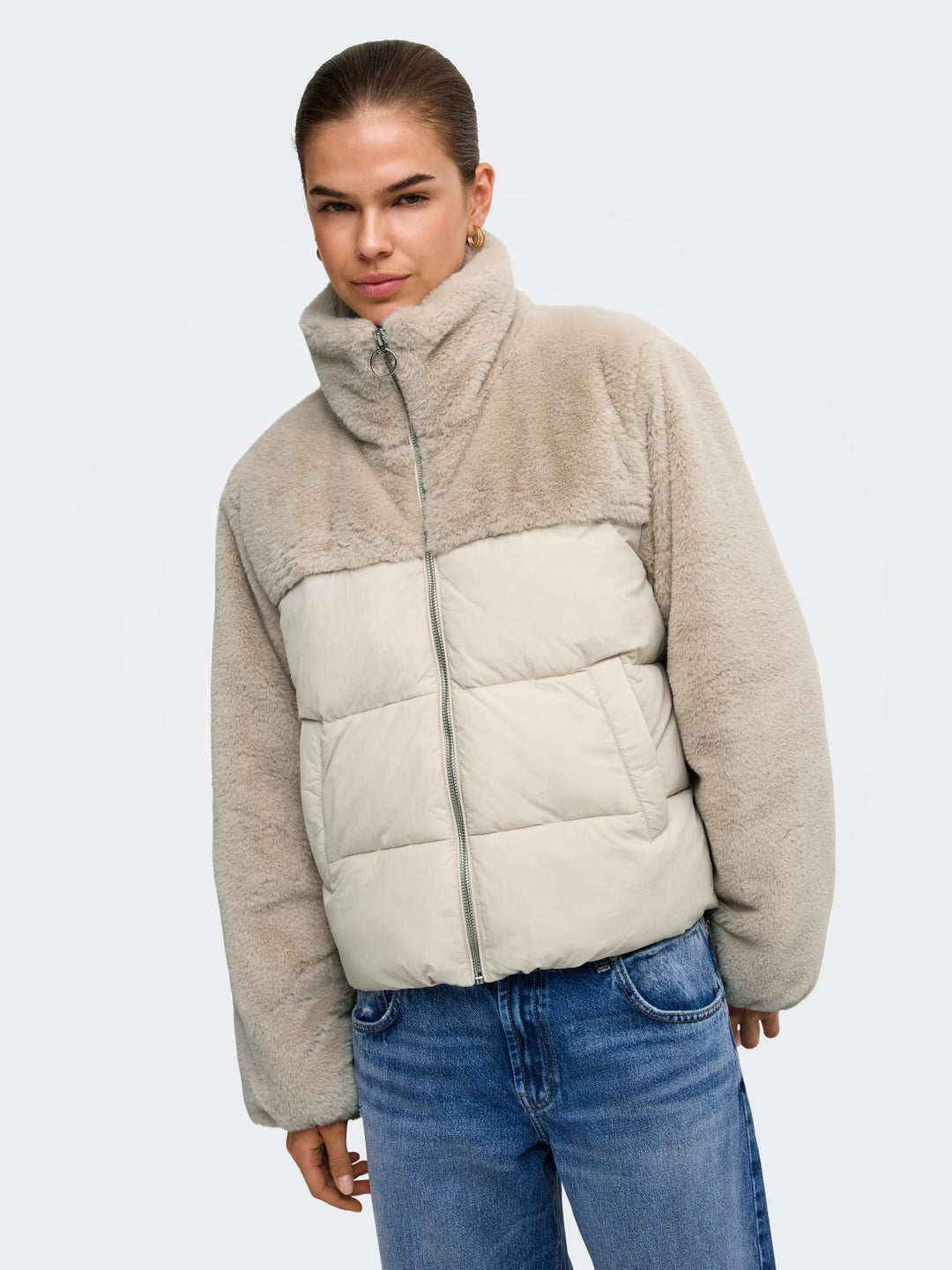 Only 15292945 Wanja winterjas beige – dames