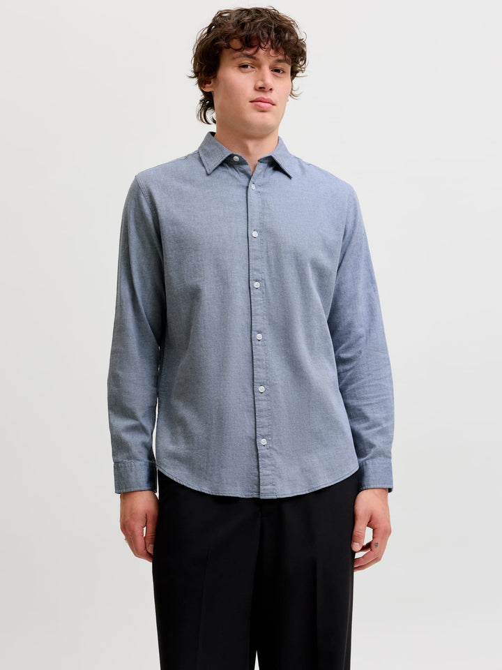 Jack &amp; Jones 12298562 Field overhemd l/m heren blue denim
