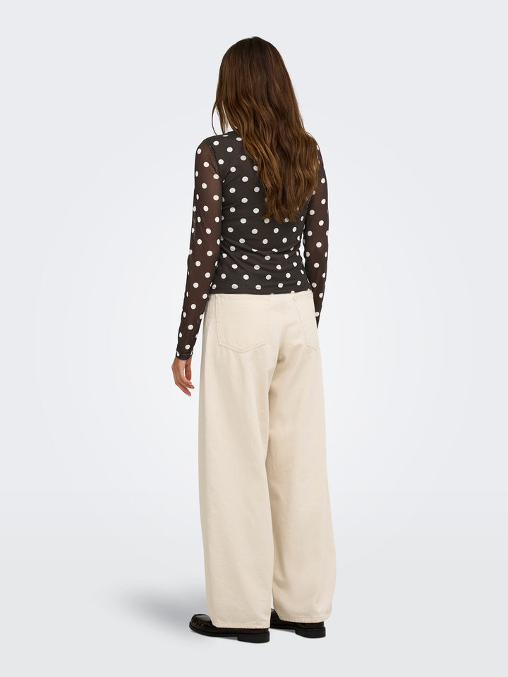 Only 15357642 Nova top l/m dames bruin dessin