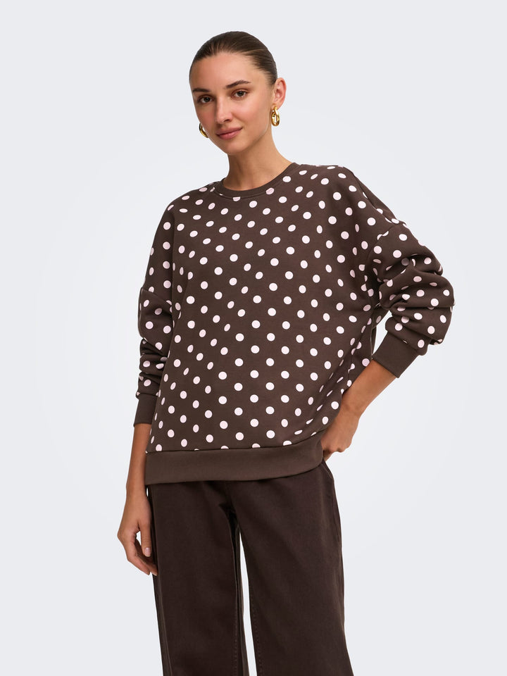 Only 15384011 Zen sweater dames bruin dessin