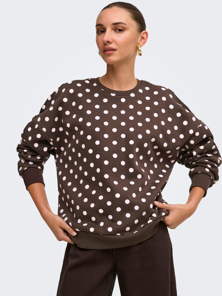 Only 15384011 Zen sweater dames bruin dessin