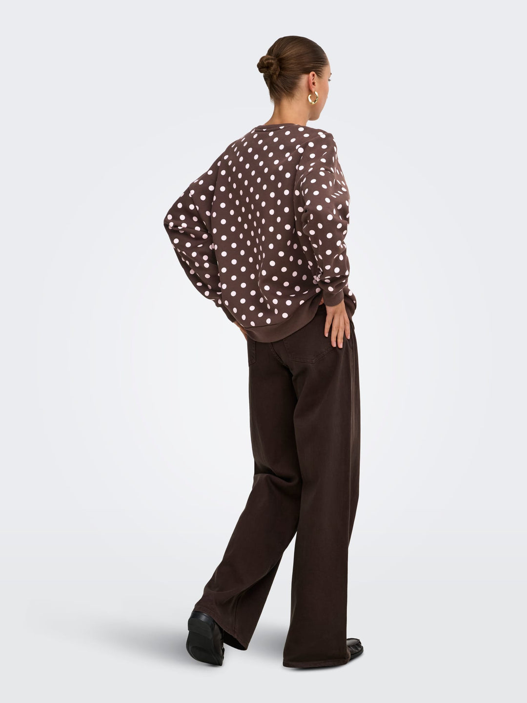 Only 15384011 Zen sweater dames bruin dessin