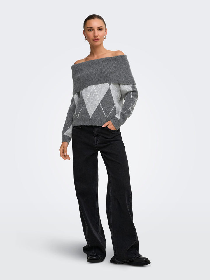 Only Alivia trui grijs dessin – dames