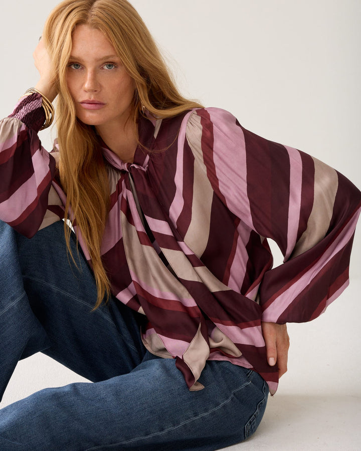 Summum blouse l/m dames rood dessin – 2s3565-12488