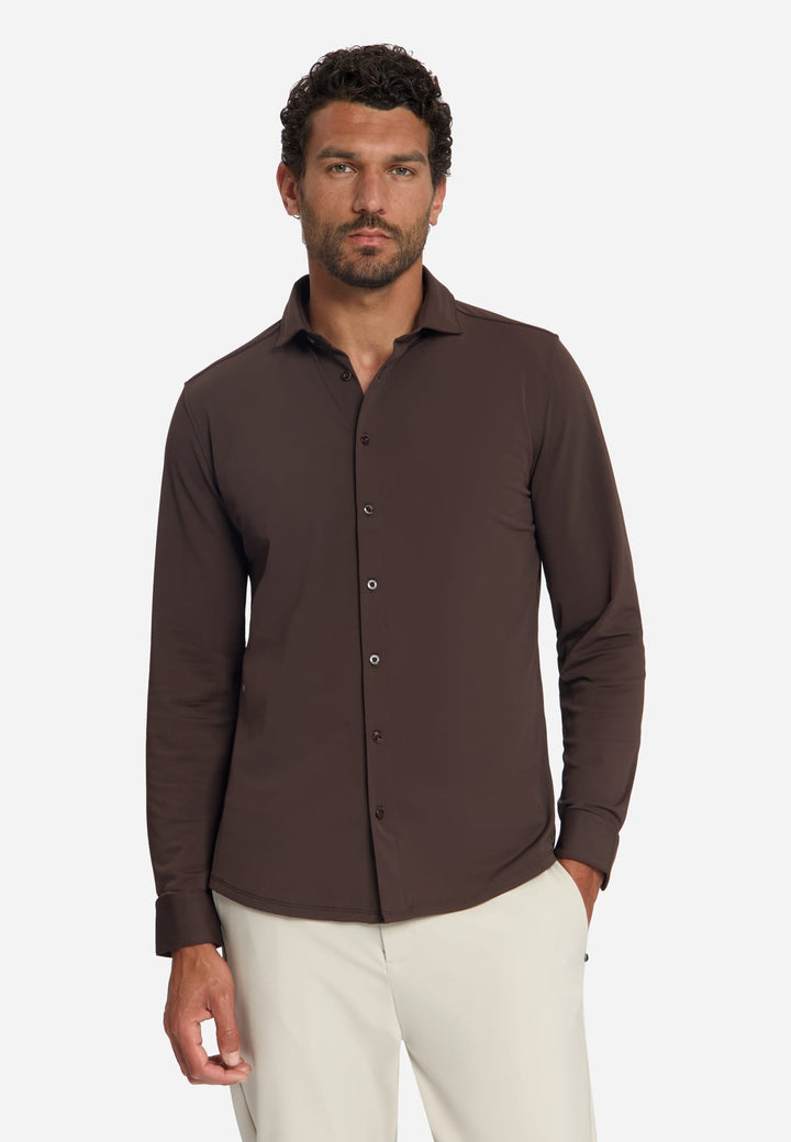 No excess overhemd l/m bruin – heren