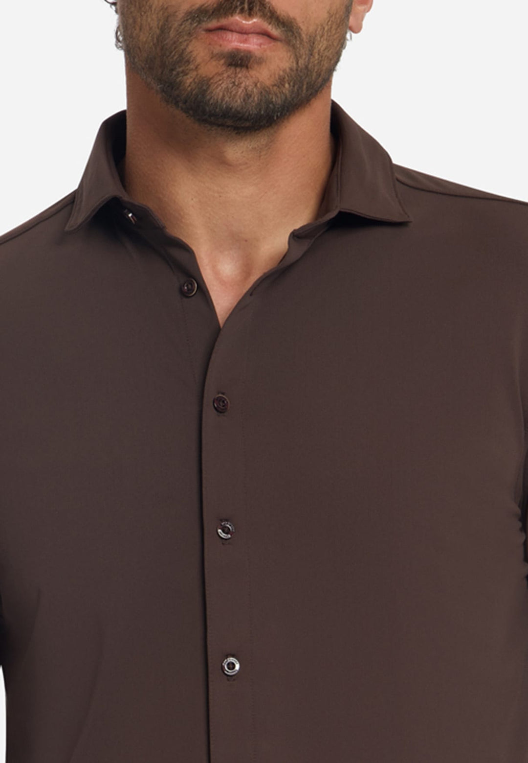 No excess overhemd l/m bruin – heren
