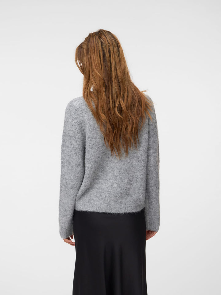 VERO MODA Novah gebreid vest dames – grijs melee