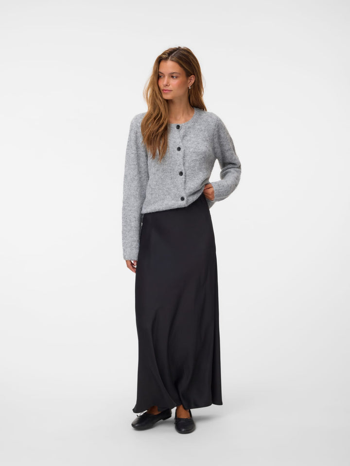 VERO MODA Novah gebreid vest dames – grijs melee