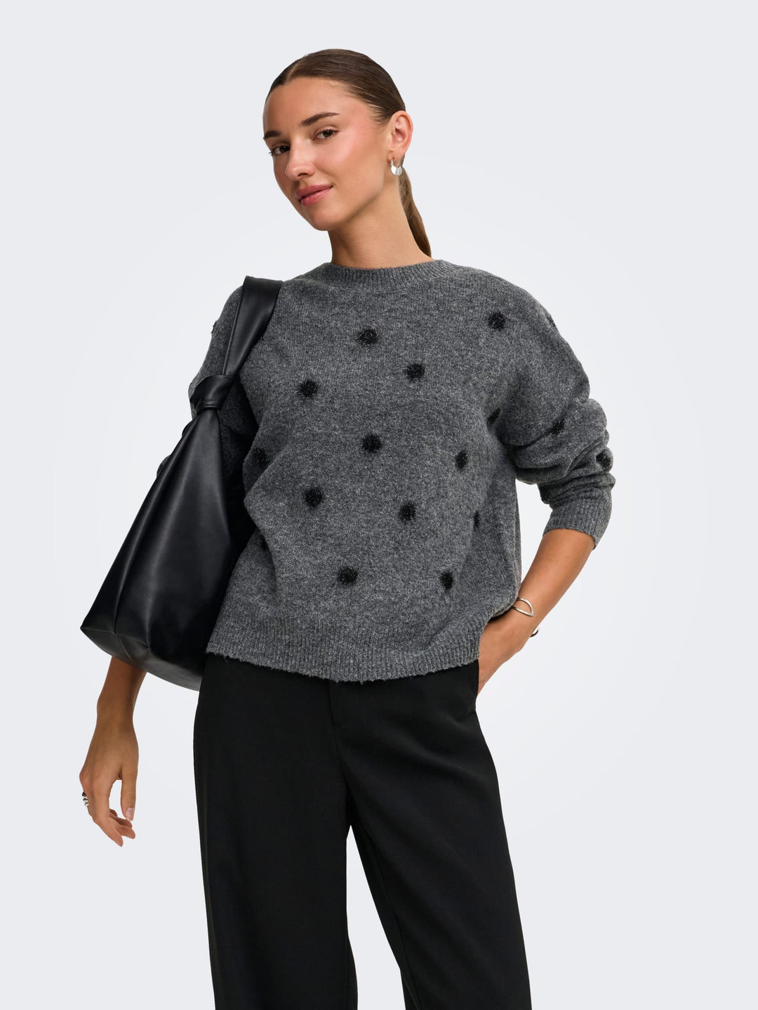 jacqueline de yong 15382894 Melea trui dames grijs dessin