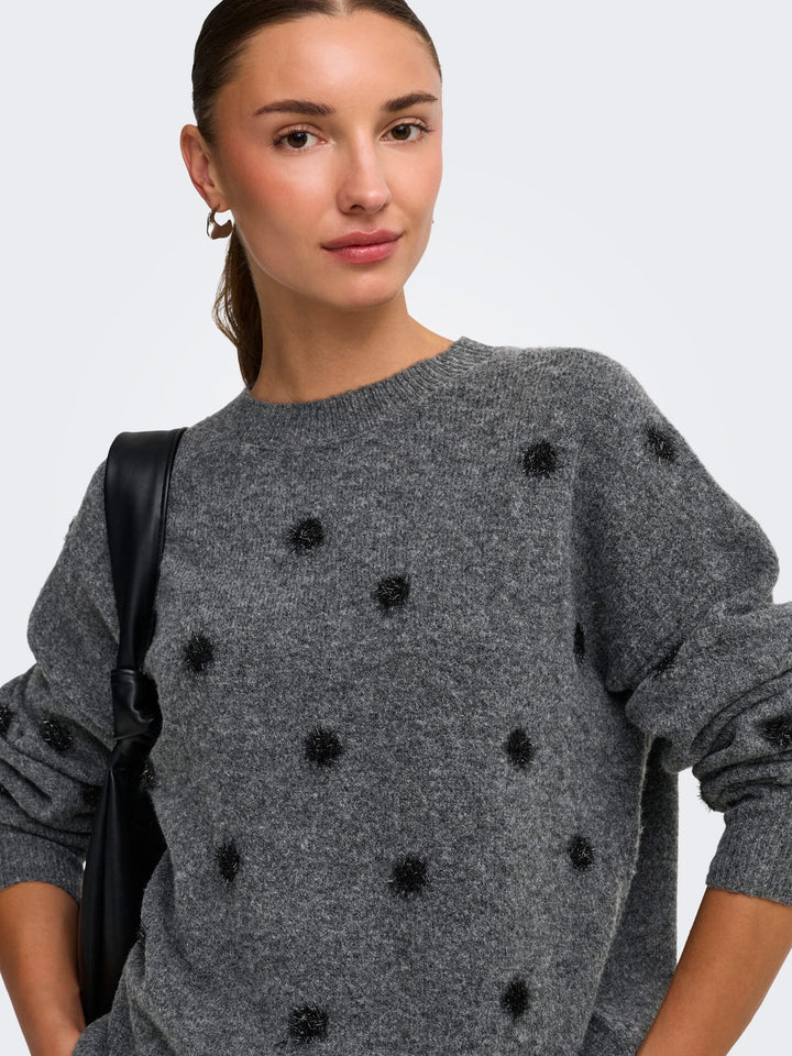 jacqueline de yong 15382894 Melea trui dames grijs dessin