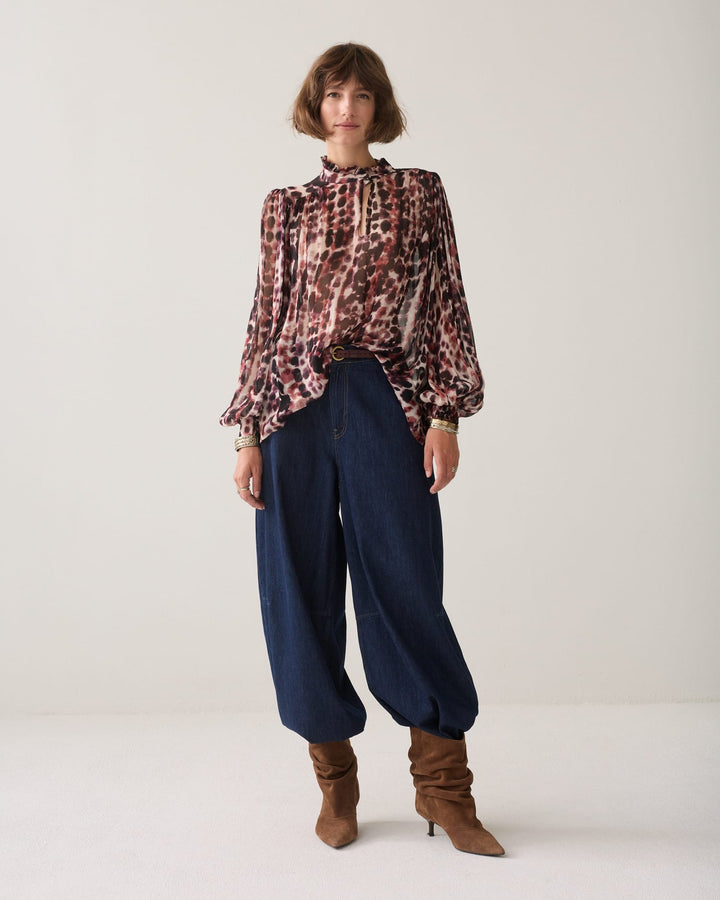 Summum blouse l/m dames rood dessin