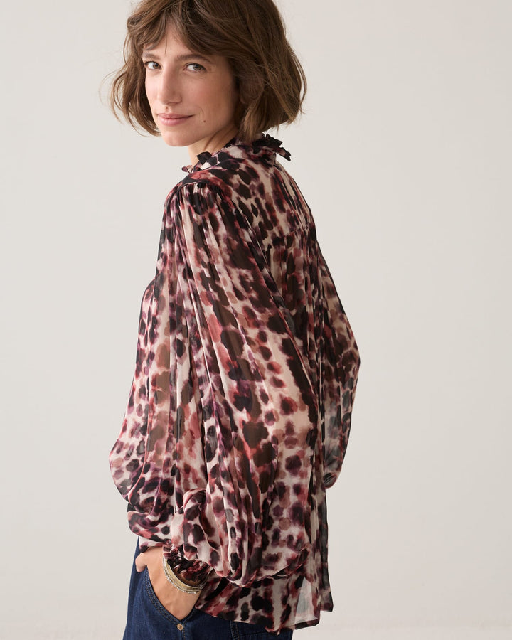 Summum blouse l/m dames rood dessin