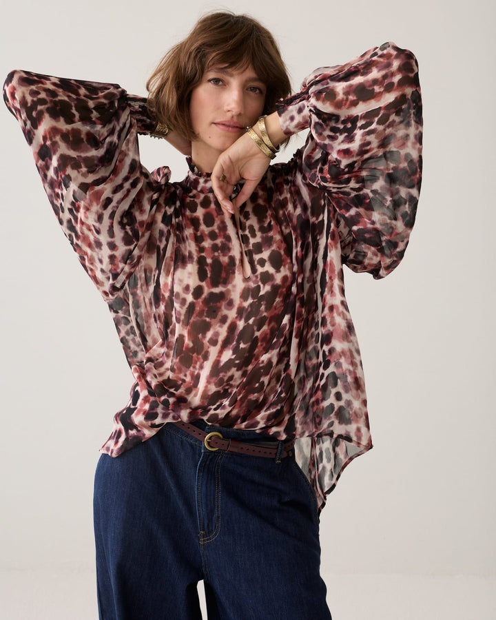 Summum blouse l/m dames rood dessin