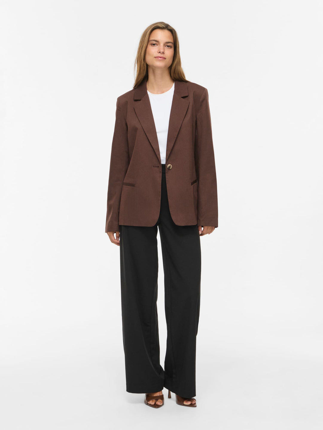 Vila 14117543 Bella blazer dames bruin