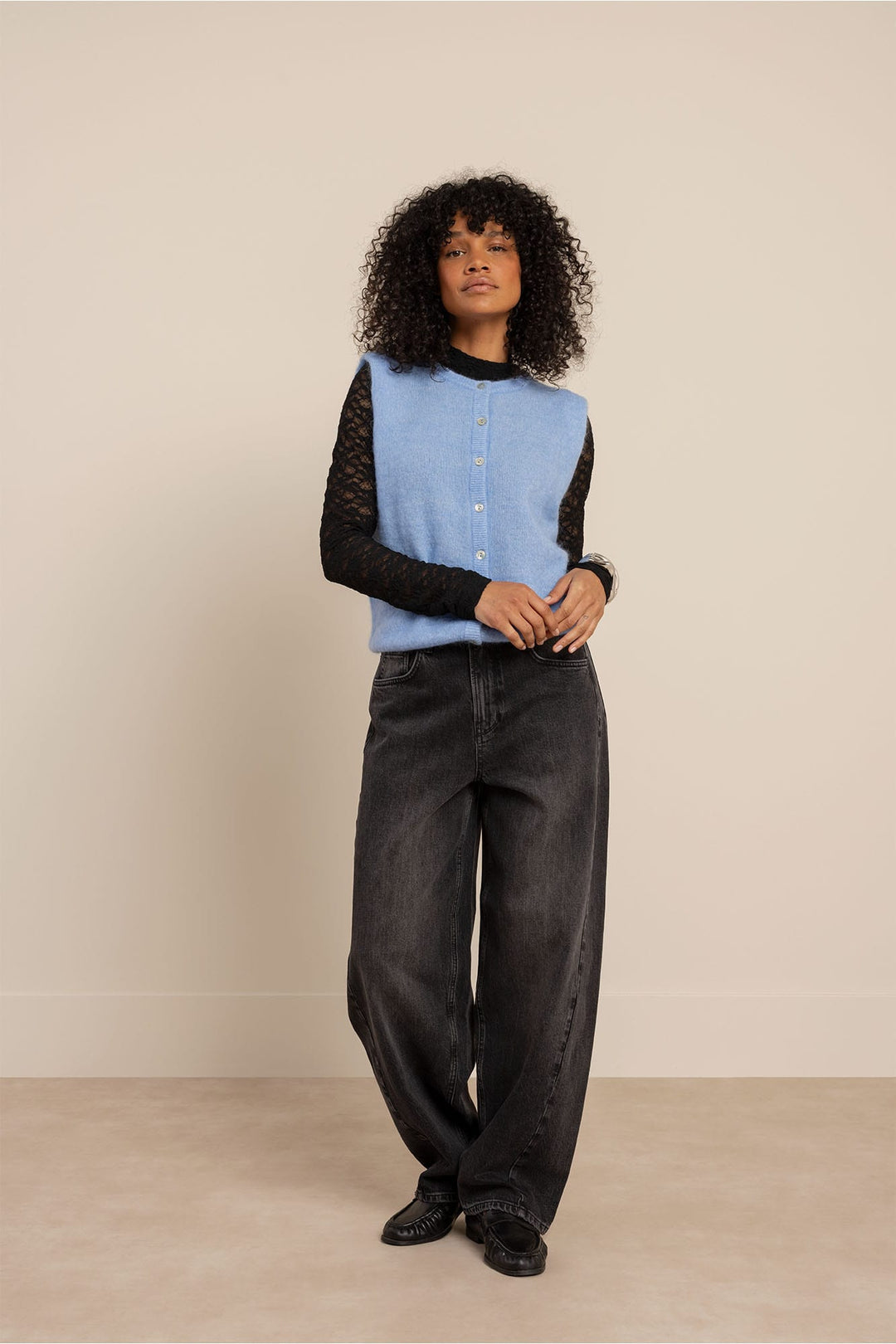 Studio Anneloes 14337 Frenkie jeans low croth-baggy fit antraciet