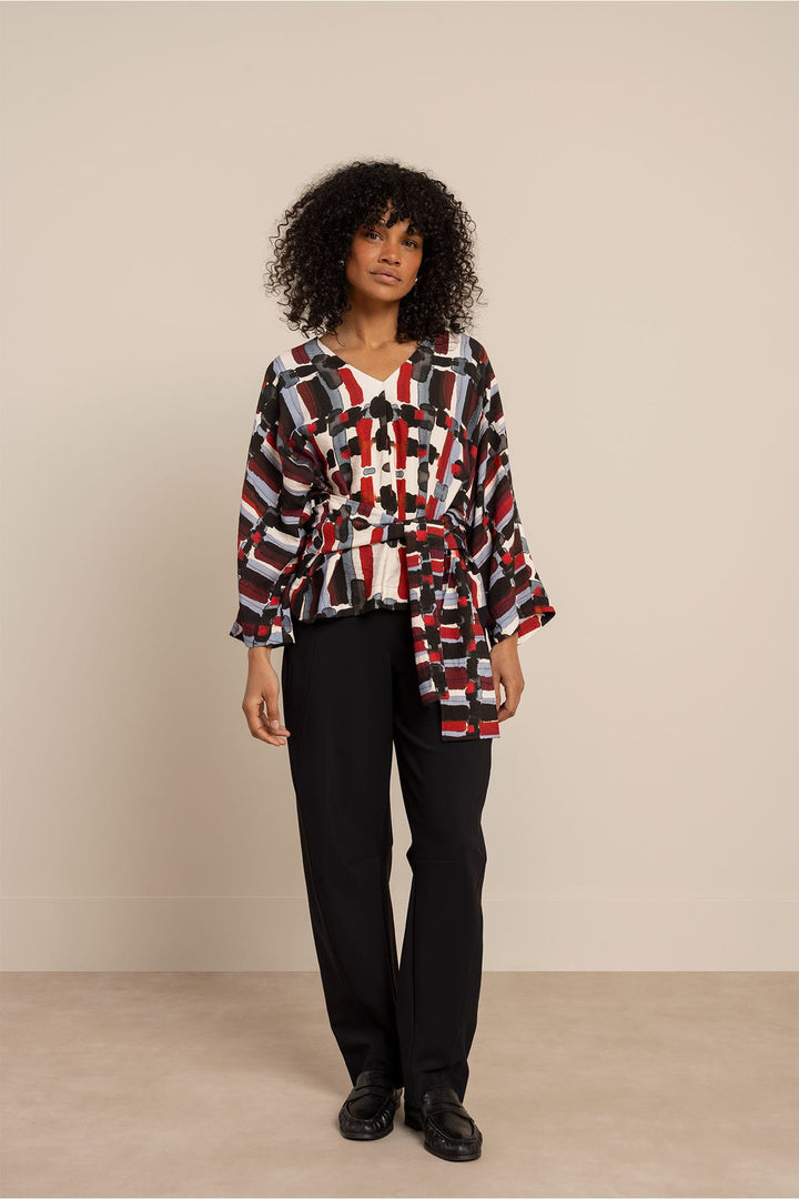 Studio Anneloes 14354 beau top l/m dames ecru dessin