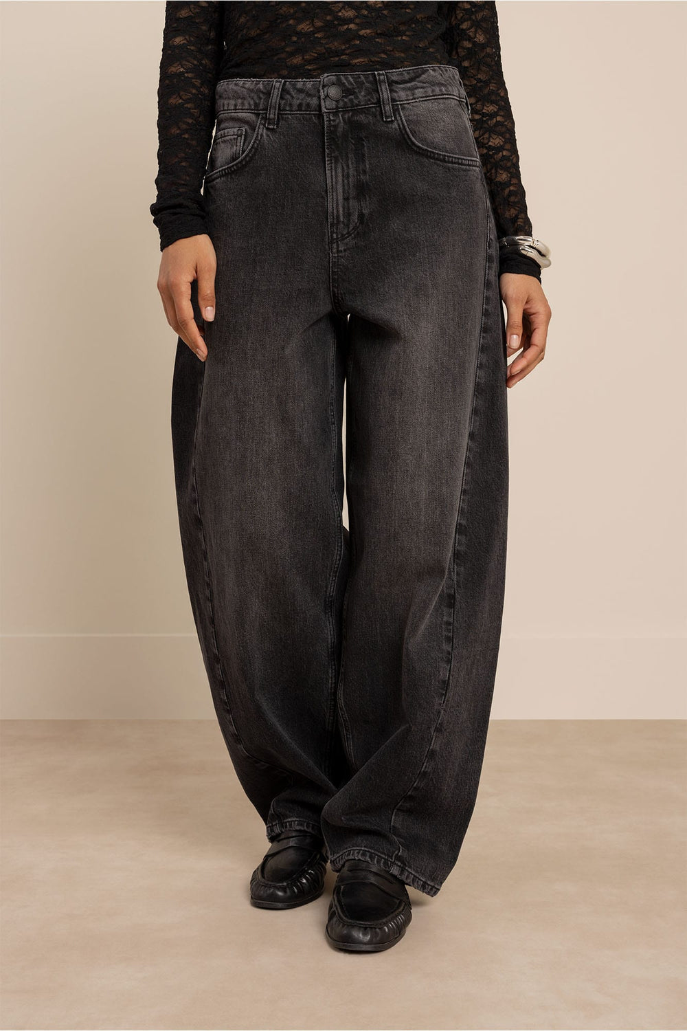 Studio Anneloes 14337 Frenkie jeans low croth-baggy fit antraciet