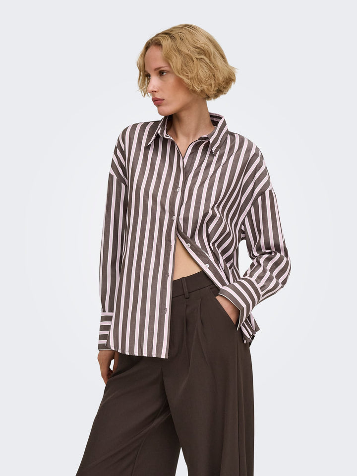 Only blouse l/m dames bruin dessin – Oregon