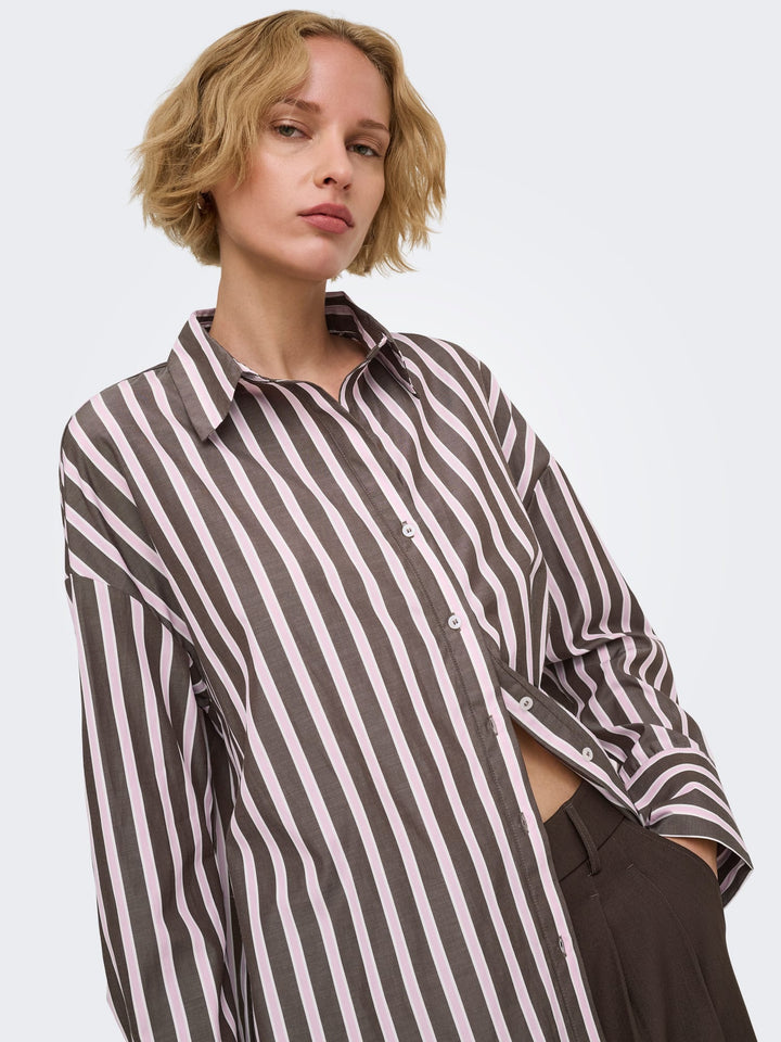 Only blouse l/m dames bruin dessin – Oregon