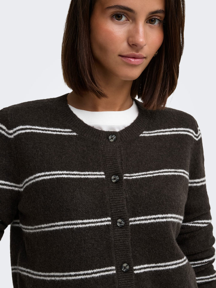 Jacqueline de Yong 15330581 Chloe vest gebreid bruin dessin