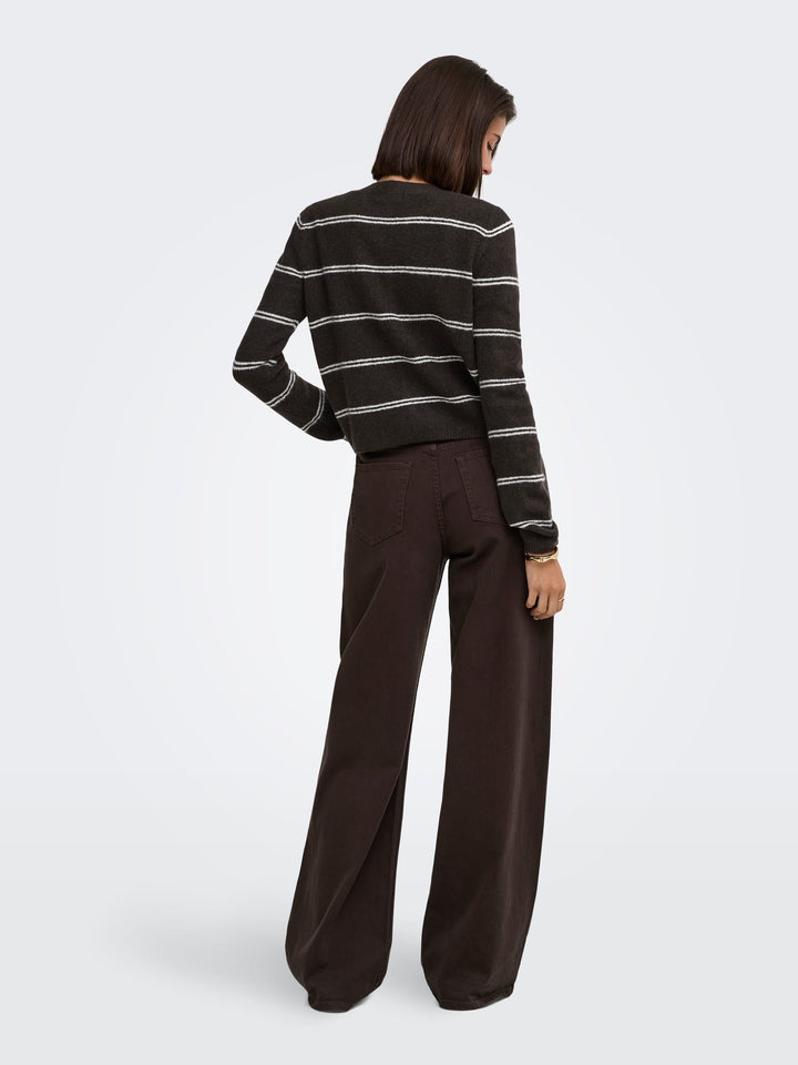 Jacqueline de Yong 15330581 Chloe vest gebreid bruin dessin