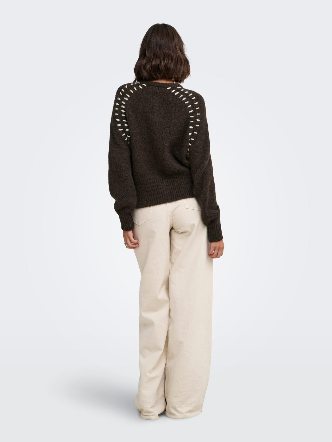 jacqueline de yong 15379819 Zoey vest gebreid bruin