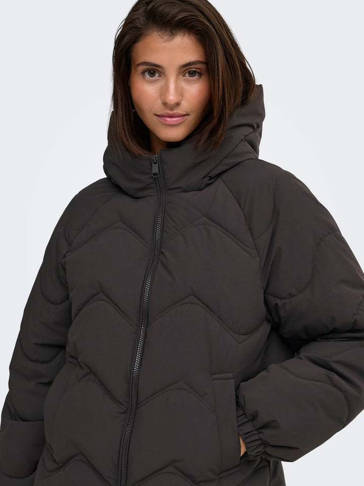 Jacqueline de Yong 15376541 power winterjas bruin – dames