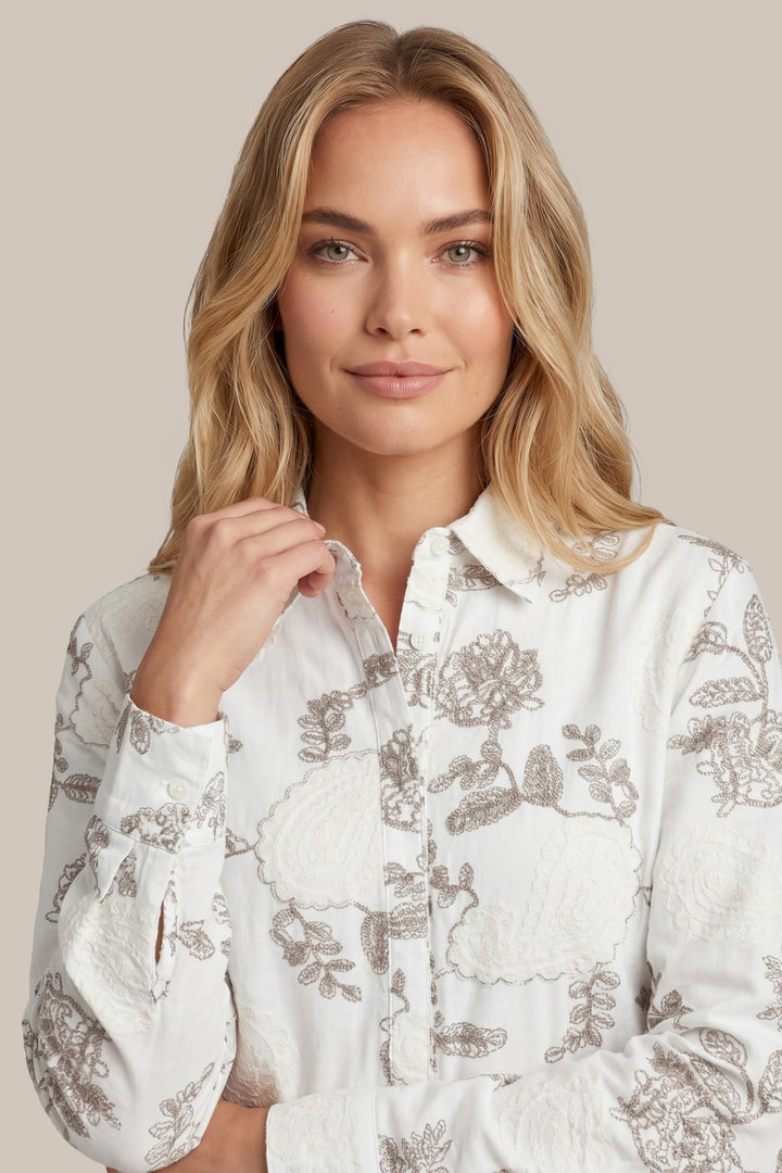 G-Maxx blouse l/m dames zand dessin – 26NTG02 Sile