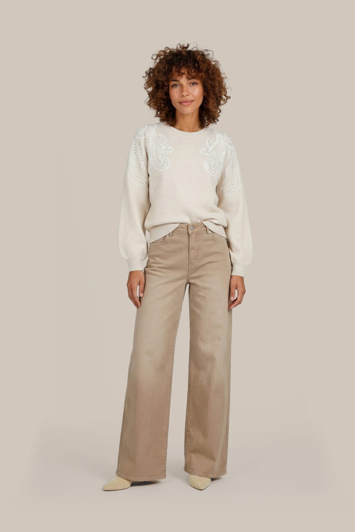 G-Maxx blouse l/m dames taupe – 26NEG02