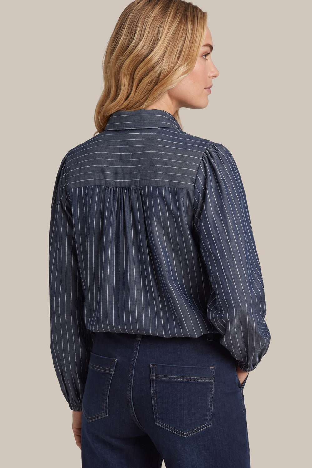 G-Maxx blouse l/m dames blue denim – 26NZG35 Fionn
