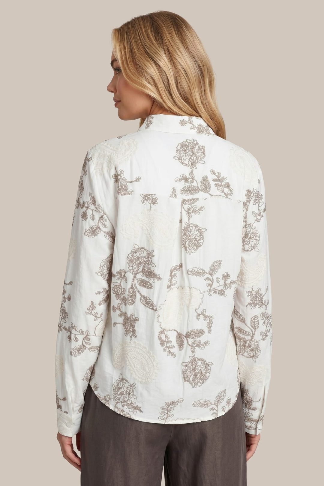 G-Maxx blouse l/m dames zand dessin – 26NTG02 Sile