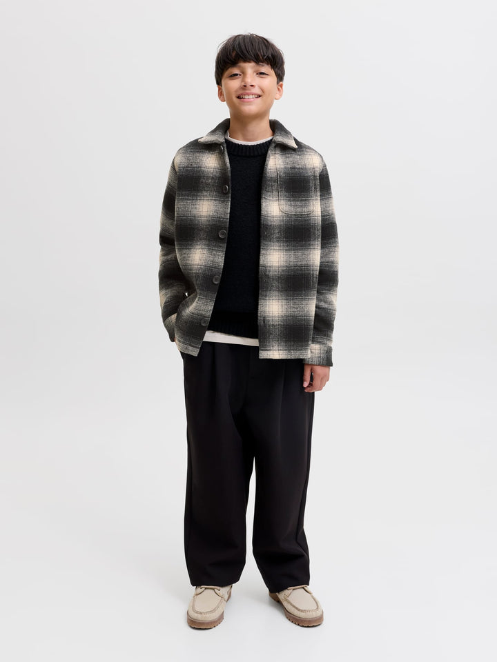 jack & jones kids blouse l/m grijs dessin – jongens