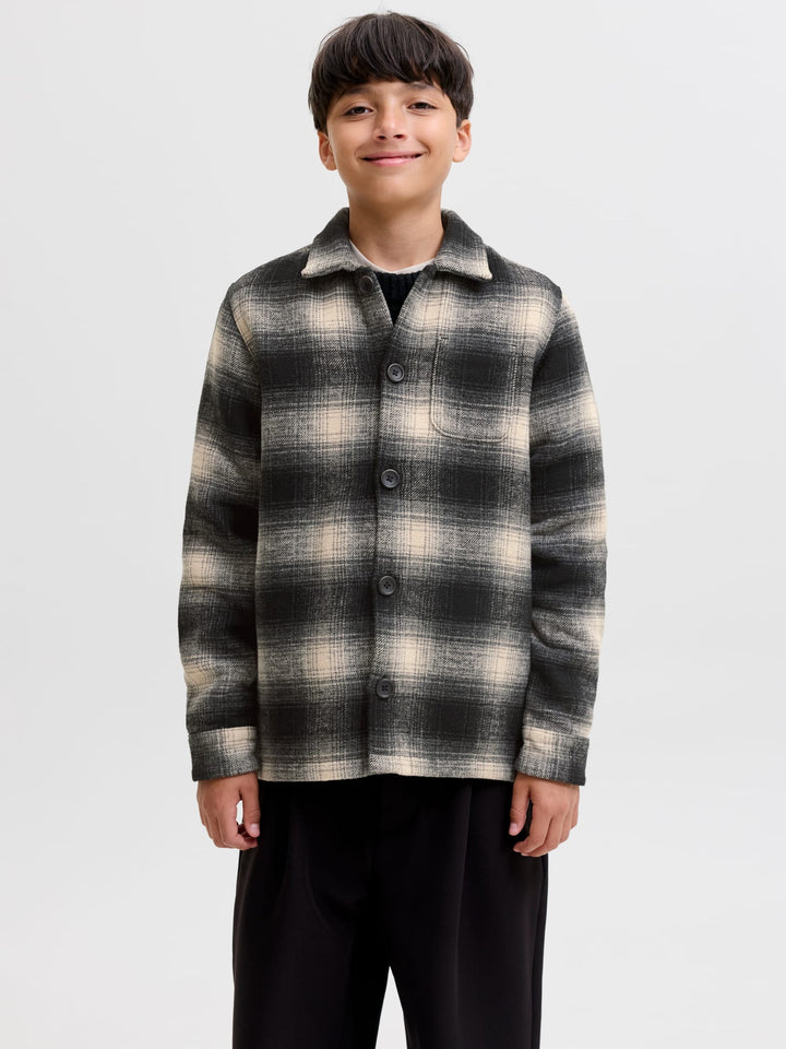 jack & jones kids blouse l/m grijs dessin – jongens