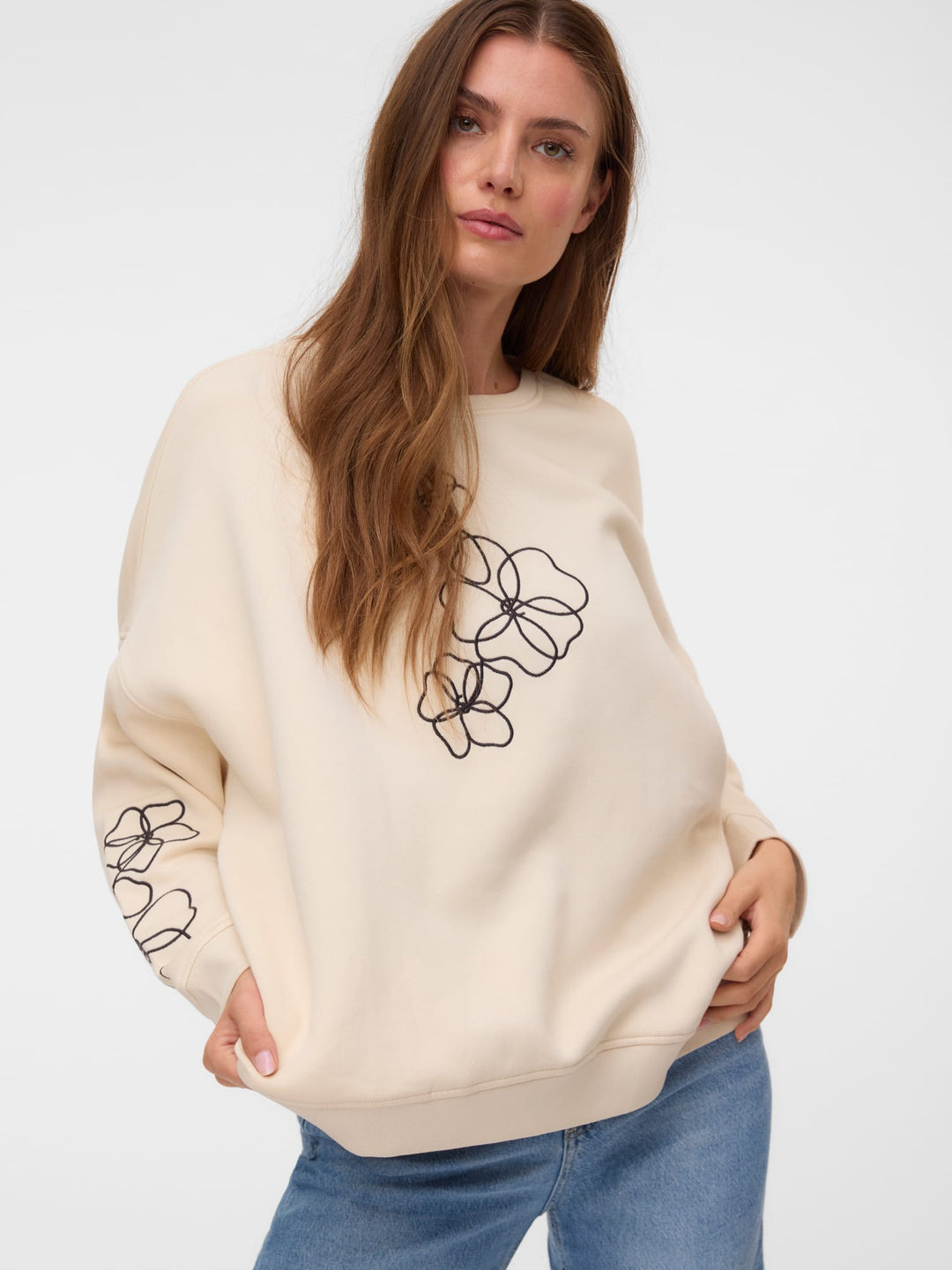VERO MODA sweater dames ecru – Briana