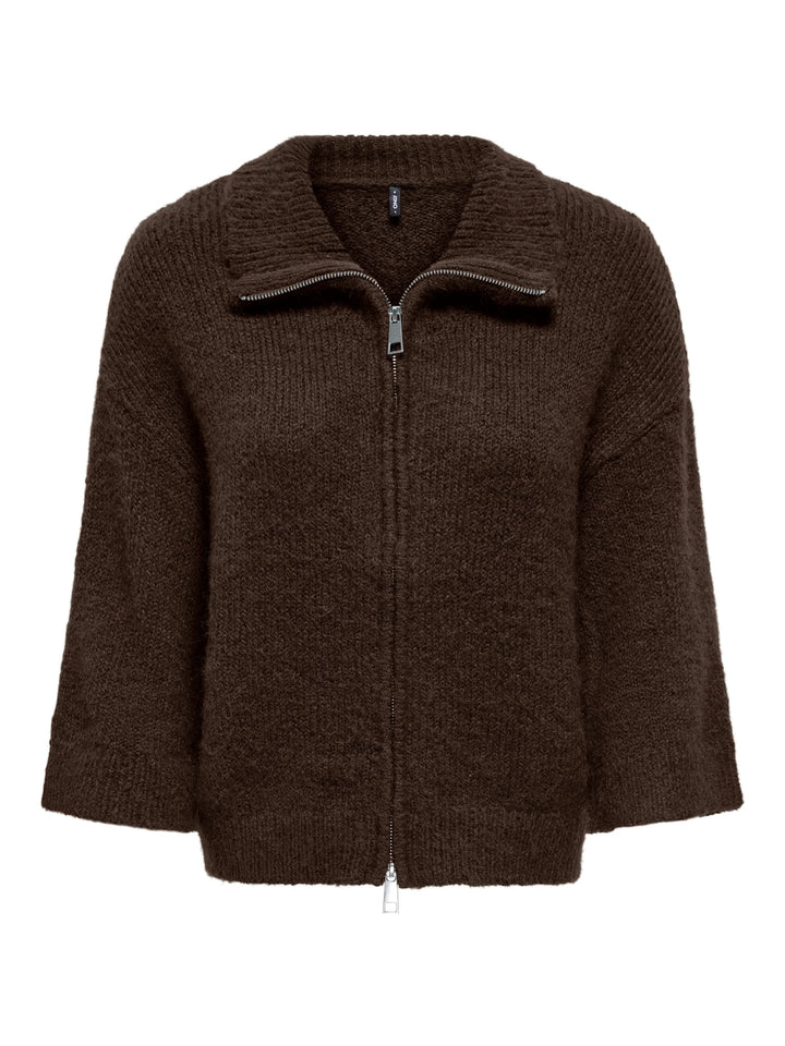 Only 15375131 Maggie vest gebreid bruin – dames