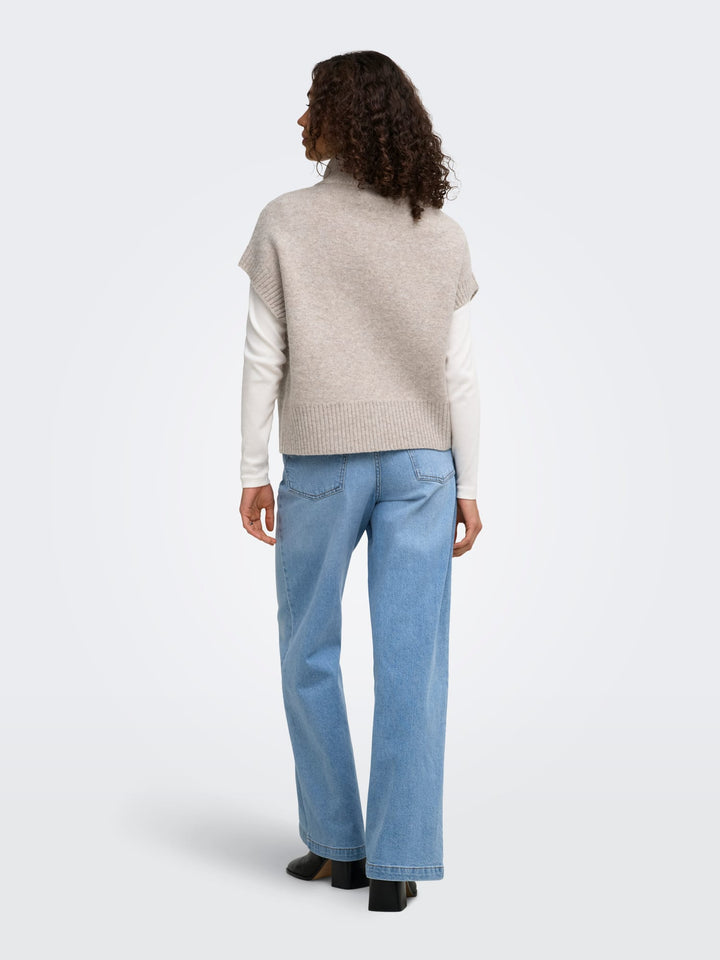 Jacqueline de Yong 15382986 Lea gebreid vest zand