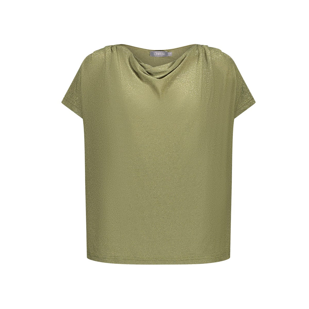 Geisha dames top l/m olijf – 62653-20