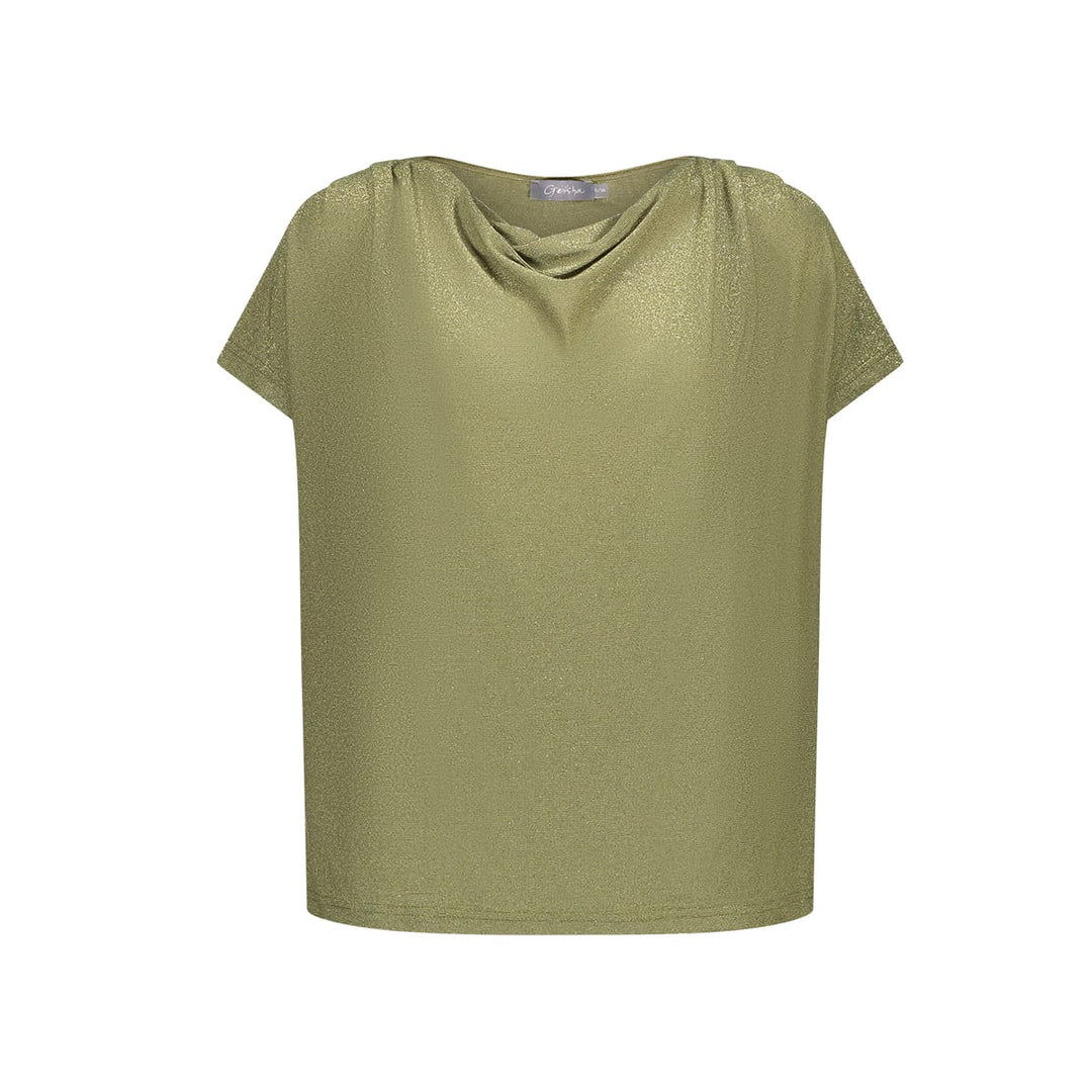 Geisha dames top l/m olijf – 62653-20