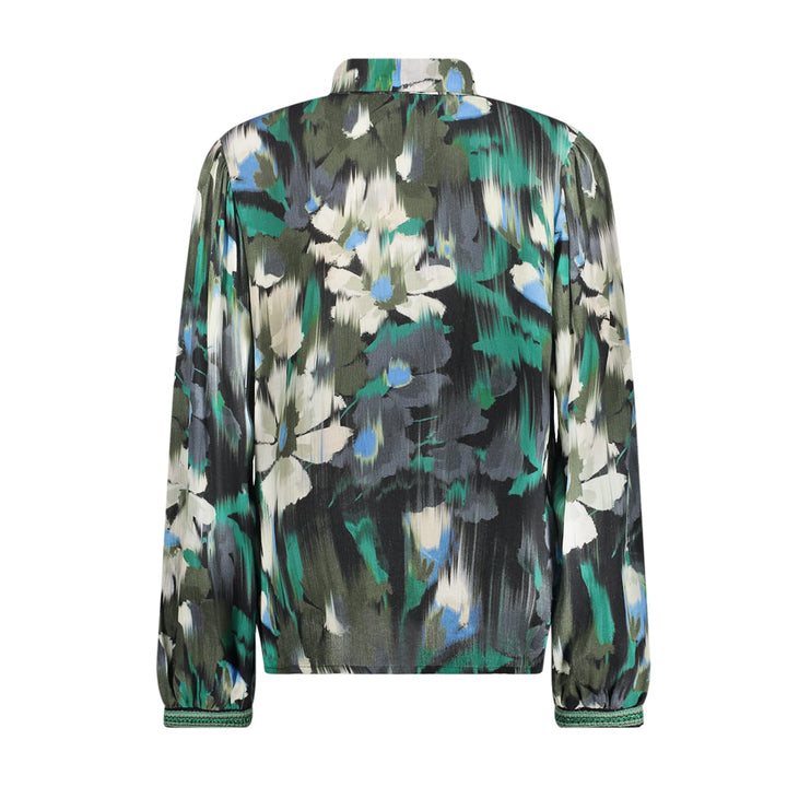 Geisha 63646-20 blouse l/m dames groen dessin