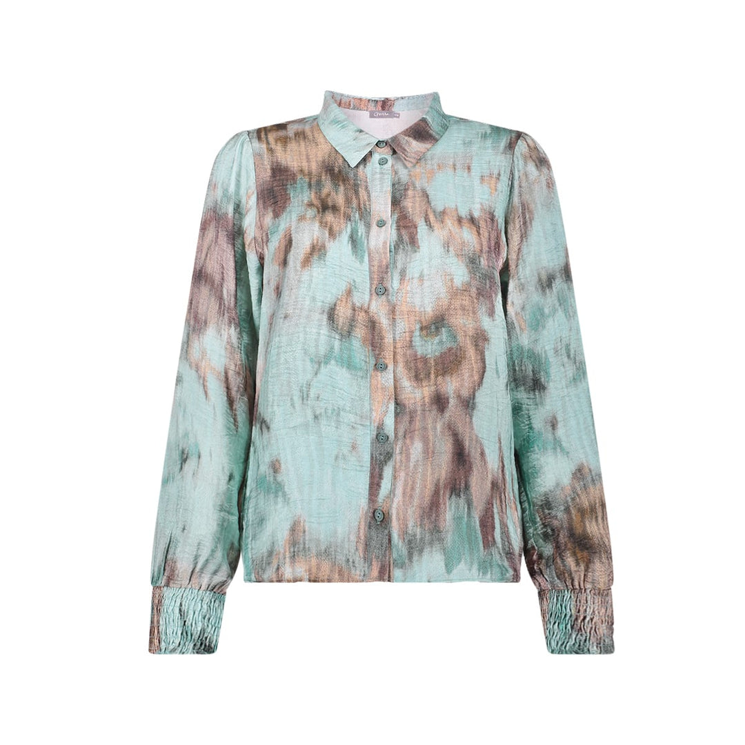 Geisha 63658-20 blouse l/m dames bruin dessin