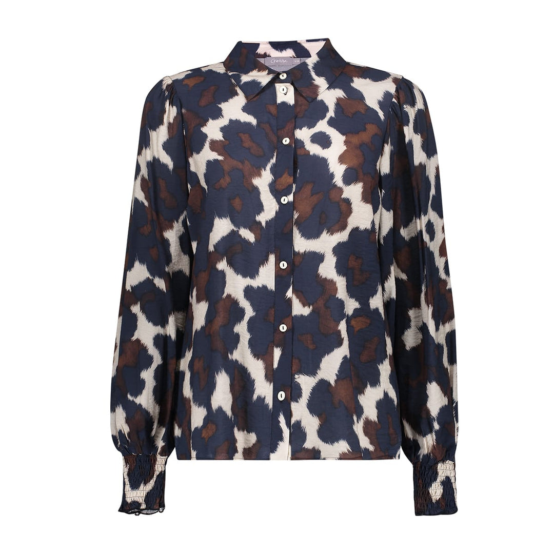 Geisha 63667-20 blouse l/m dames grijs dessin