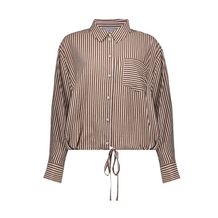 Geisha 63711-20 blouse l/m dames bruin dessin